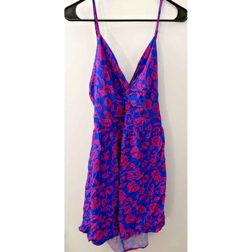 Sundress Blue Floral Women's XL Beach vacation Cruise Coastal Cowgirl Cottage